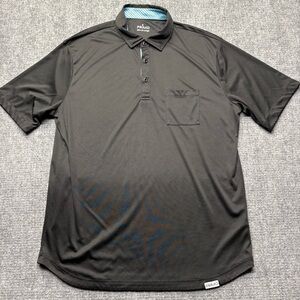Primo Golf Polo Shirt Mens 2XL XXL Black Button Down Performance Stretch